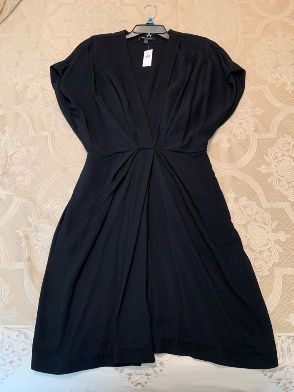 Banana Republic Black Twist-Front Midi Dress